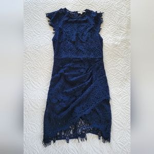 Navy blue Crochet Mini Dress
